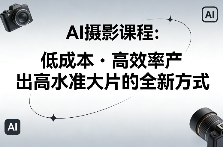 AI摄影课程,低成本高效率产出高水准大片的全新方式-巅峰创业网