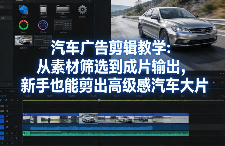 汽车广告剪辑教学：从素材筛选到成片输出，新手也能剪出高级感汽车大片-巅峰创业网