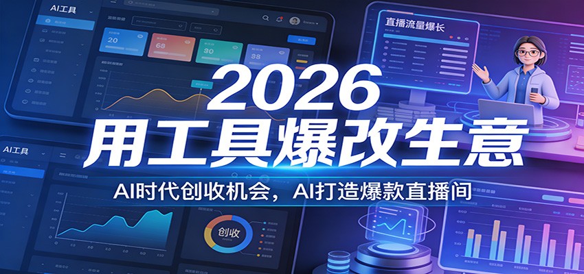 2026用工具爆改生意，AI时代创收机会，AI打造爆款直播间-巅峰创业网