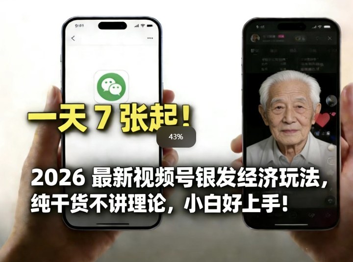 2026最新视频号银发经济玩法，轻松每天7张起，小白也可做-巅峰创业网