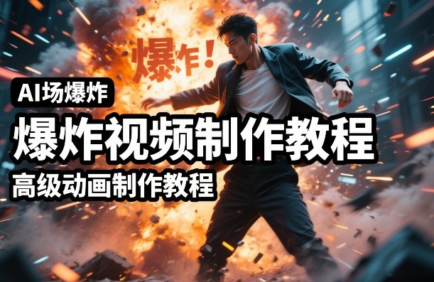 AI场景爆炸视频制作教程，利用人物实拍视频制作出高级的动画特效-巅峰创业网