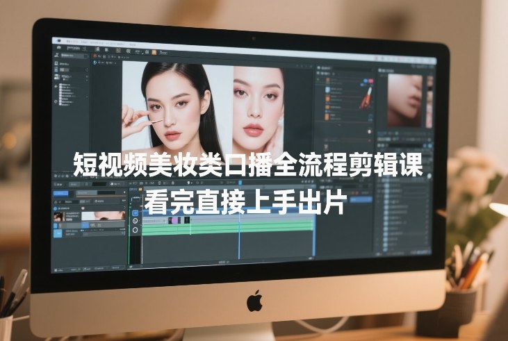 短视频美妆类口播全流程剪辑课，看完直接上手出片-巅峰创业网