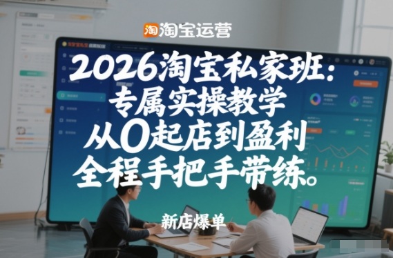 2026淘宝私家班:专属实操教学,从0起店到盈利,全程手把手带练(更新)-巅峰创业网