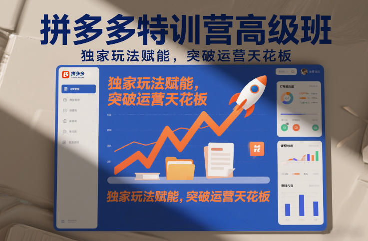 拼多多特训营高阶班，独家玩法赋能，突破运营天花板(更新26年2月)-巅峰创业网