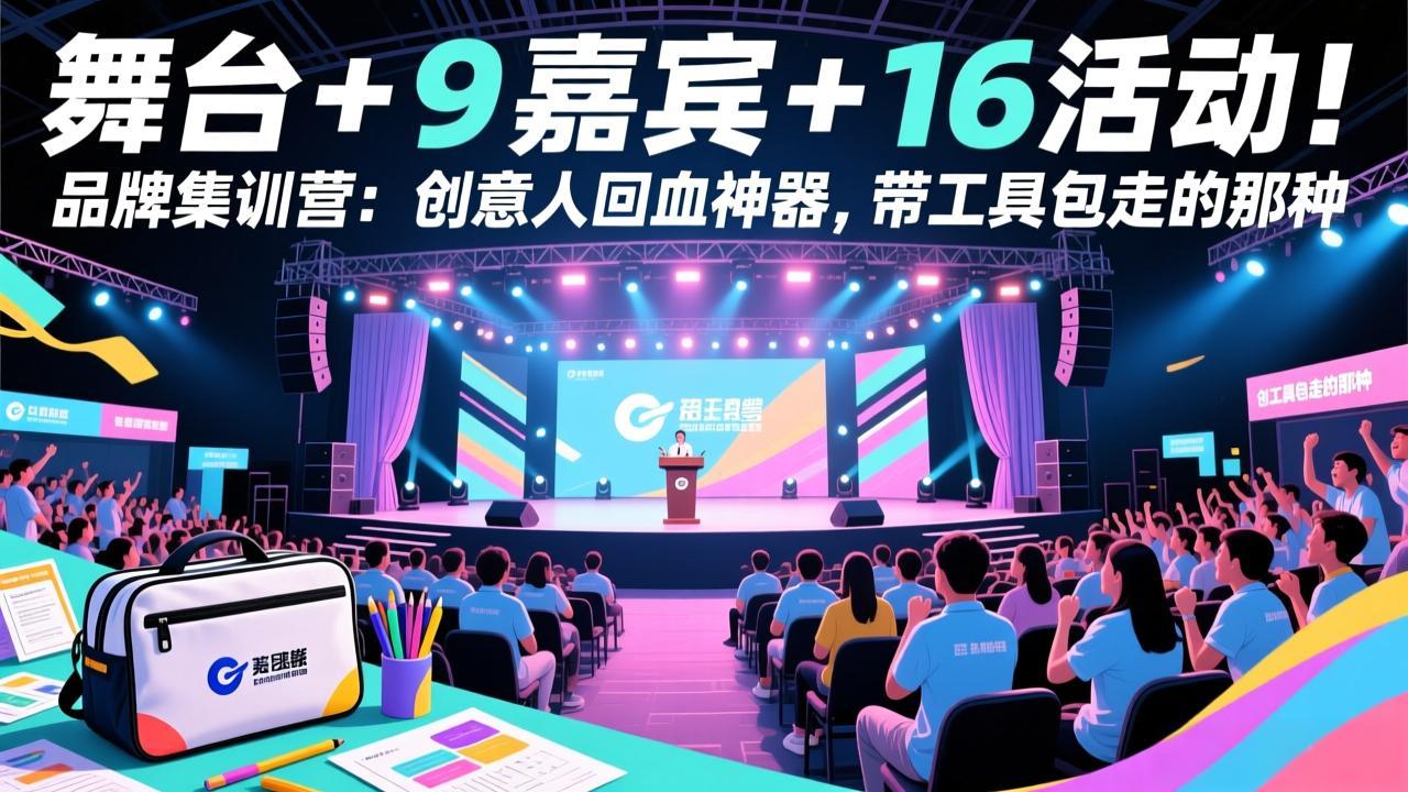 舞台 + 9 嘉宾 + 16 活动!品牌集训营:创意人回血神器,带工具包走的那种-巅峰创业网