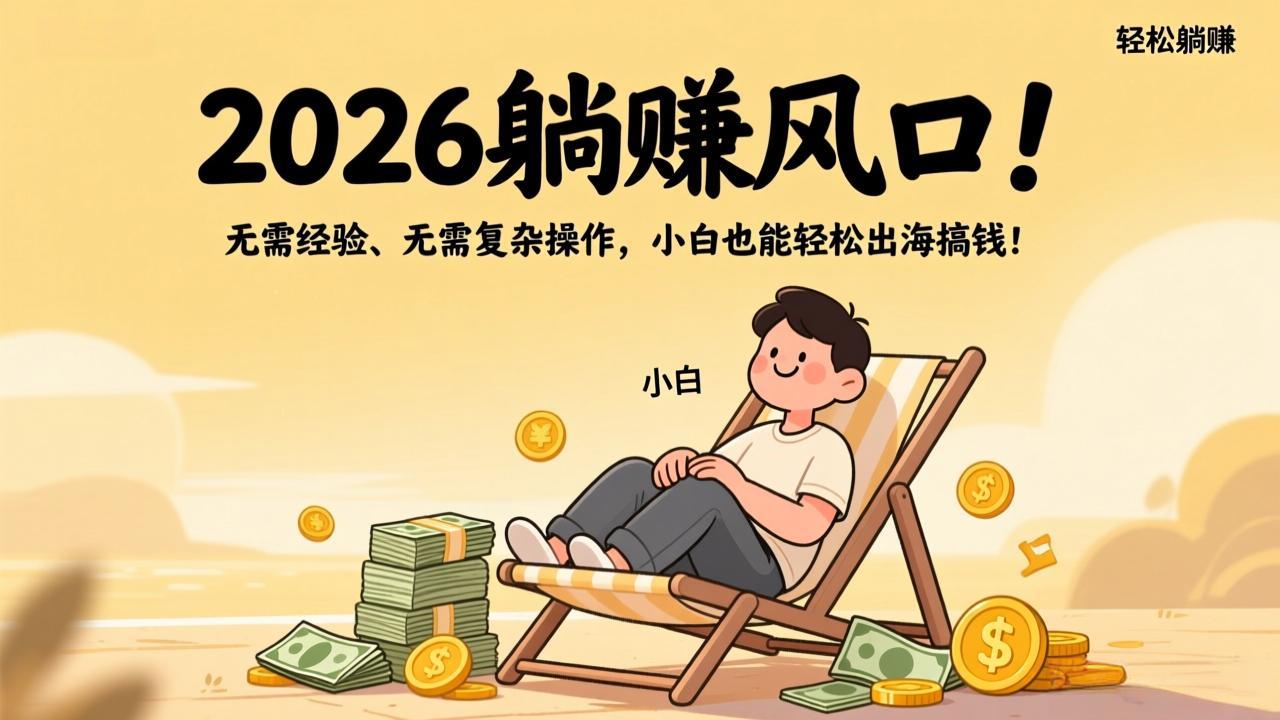 2026躺赚风口！无需经验、无需复杂操作，小白也能轻松出海搞钱！-巅峰创业网