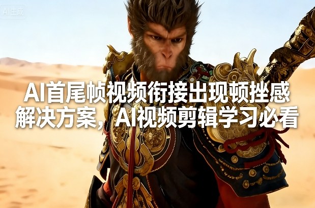 AI首尾帧视频衔接出现顿挫感解决方案，AI视频剪辑学习必看-巅峰创业网