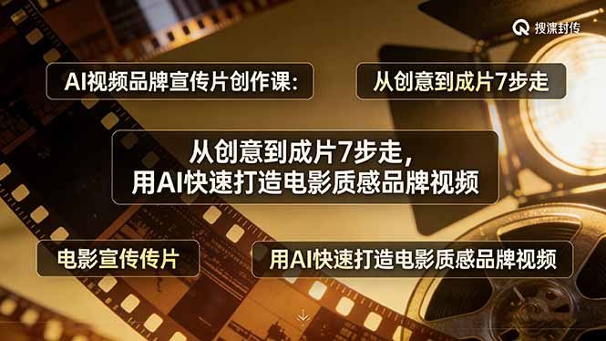 AI视频品牌宣传片创作课:从创意到成片7步走,用AI快速打造电影质感品牌视频-巅峰研习社