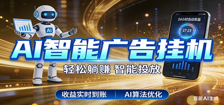 智能广告挂机新时代，利用碎片化时间实现稳定被动收益，AI帮你持续盈利-巅峰研习社