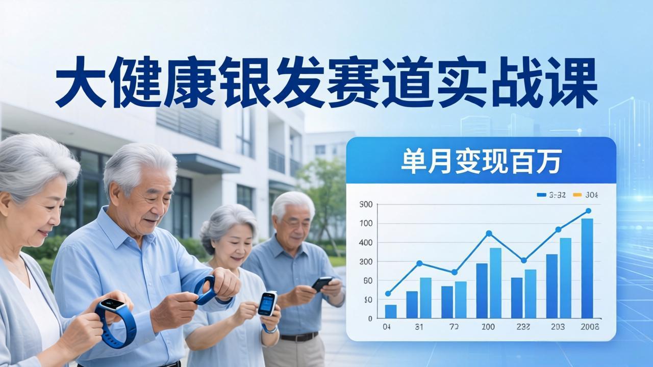 大健康银发赛道实战课：拆解视频号线索型 IP 单月变现百万逻辑，教你精准获客高效变现-巅峰研习社