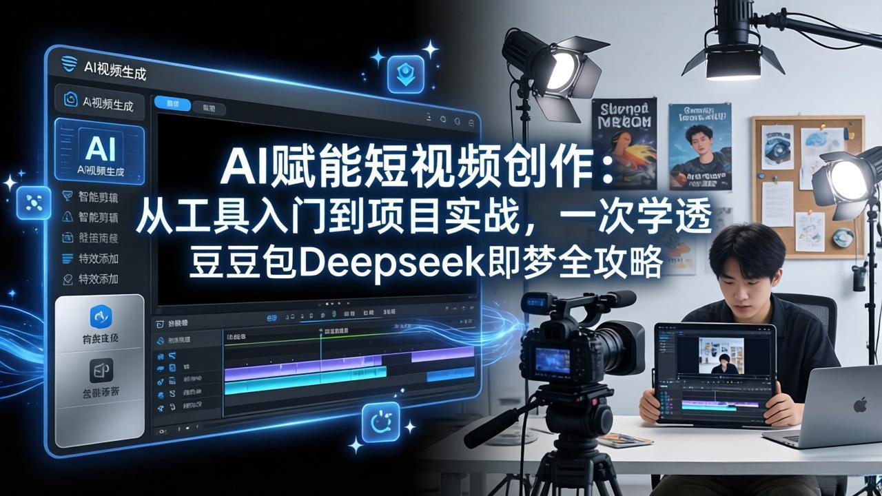 AI赋能短视频创作：从工具入门到项目实战，一次学透豆包Deepseek即梦全攻略-巅峰研习社