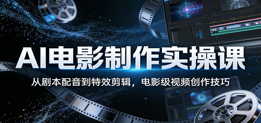 AI电影制作实操课：从剧本配音到特效剪辑，电影级视频创作技巧-巅峰研习社