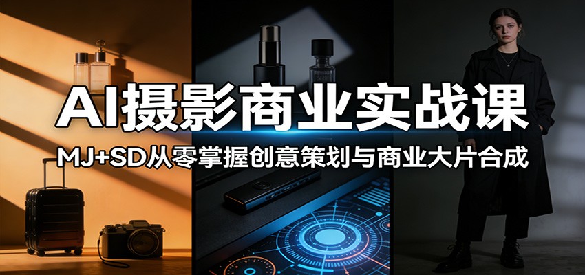 AI摄影商业实战课:MJ+SD从零掌握创意策划与商业大片合成-巅峰研习社