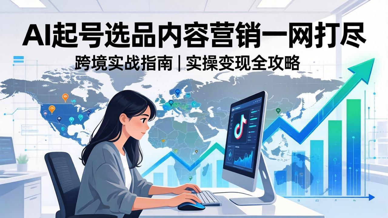 2026 TikTok 跨境AI实操：从零基础到变现全流程，AI起号选品内容营销一网打尽-巅峰研习社