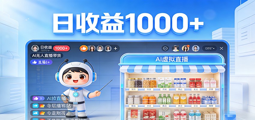 不用露脸不用说话,24小时自动卖货赚钱,全天自动直播,收益看得见-巅峰研习社