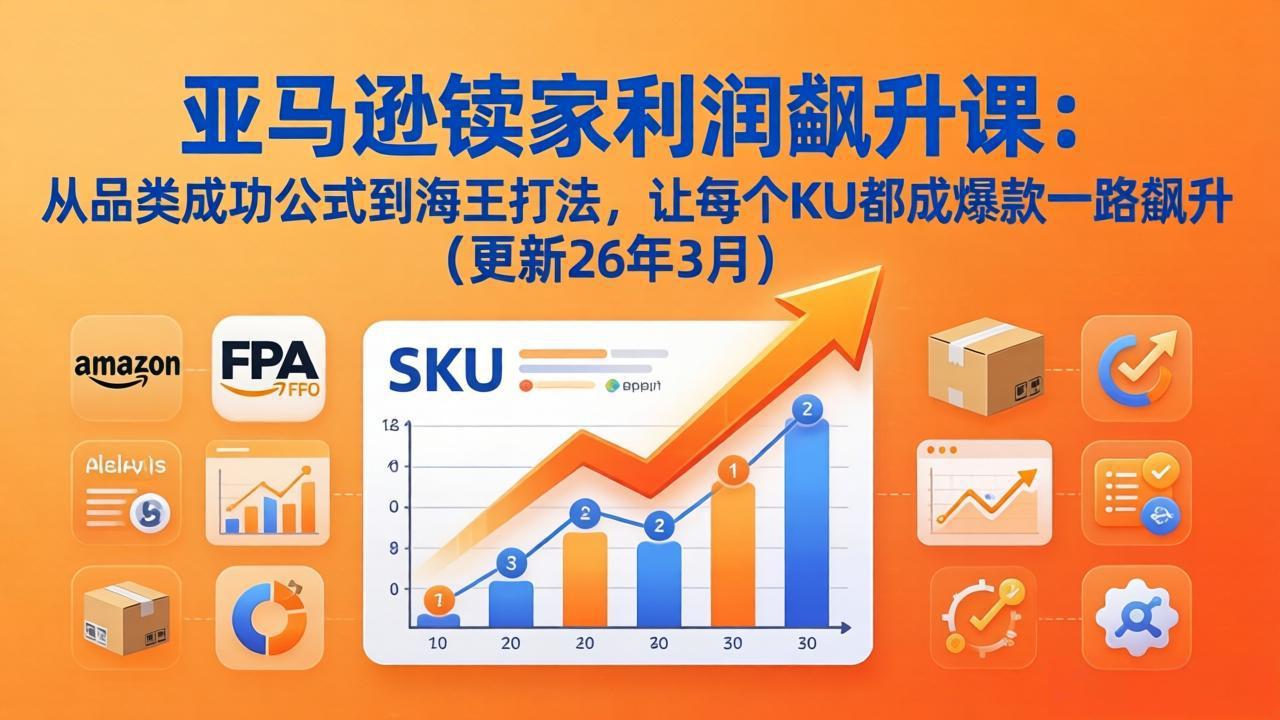 亚马逊卖家利润飙升课：从品类成功公式到海王打法，让每个SKU都成爆款一路飙升(更新26年3月-巅峰研习社