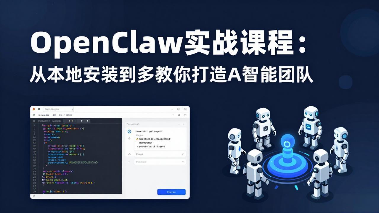 OpenClaw实战课程:从本地安装到多Agent协同,手把手教你打造AI智能团队-巅峰研习社