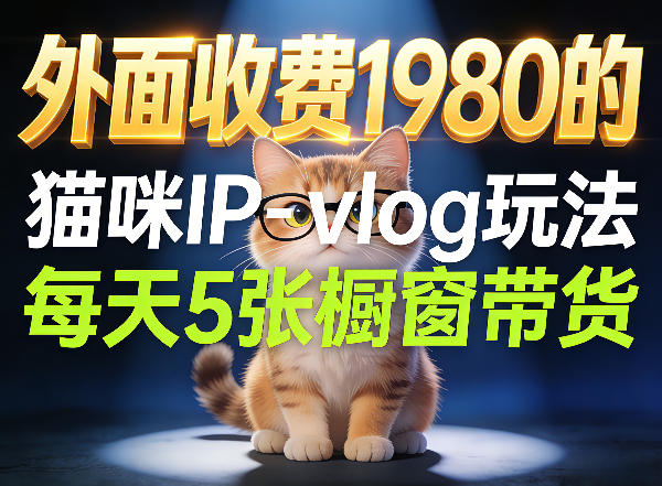 宠物赛道猫咪IP-vlog玩法，26条视频涨粉29W，每天5张橱窗带货拆解-巅峰研习社
