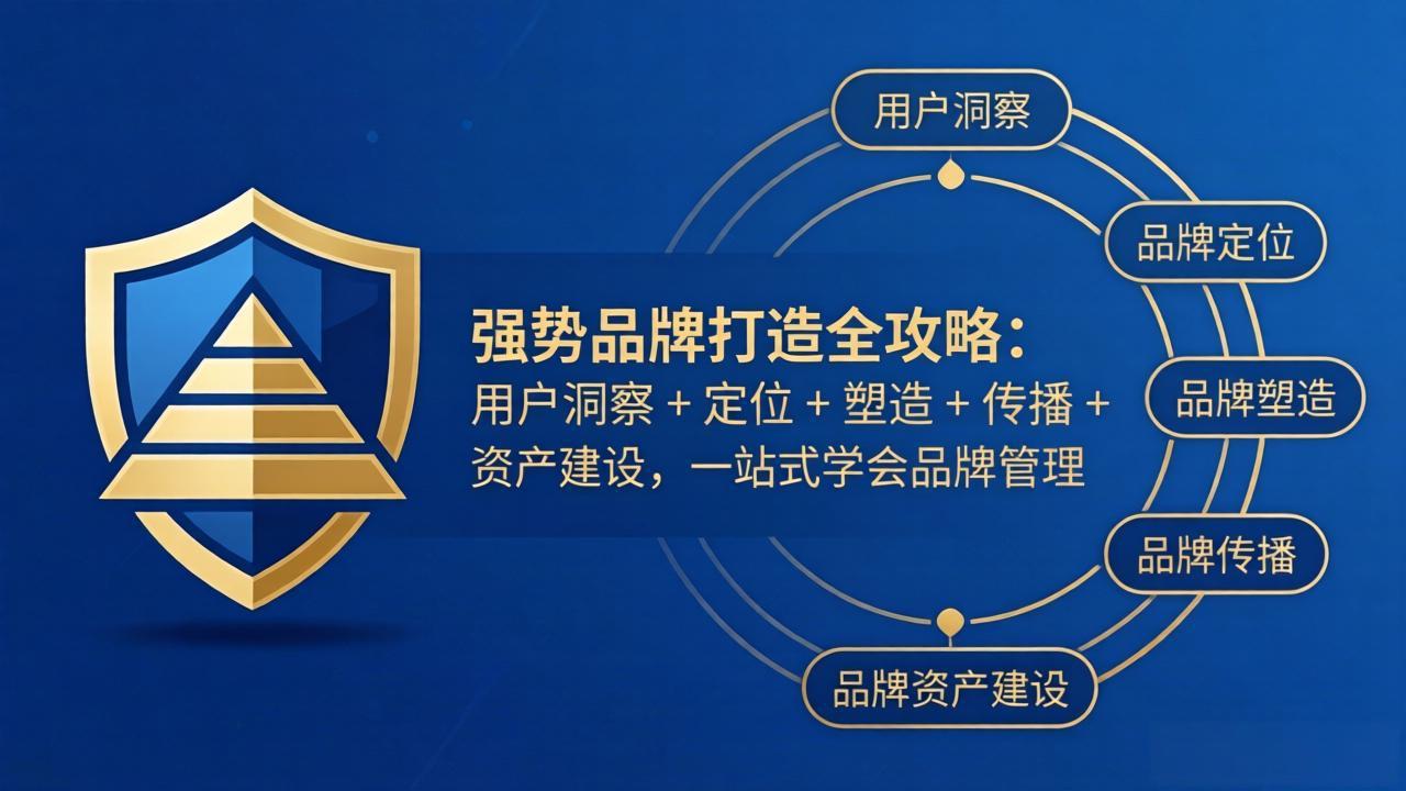 强势品牌打造全攻略：用户洞察 + 定位 + 塑造 + 传播 + 资产建设，一站式学会品牌管理-巅峰研习社