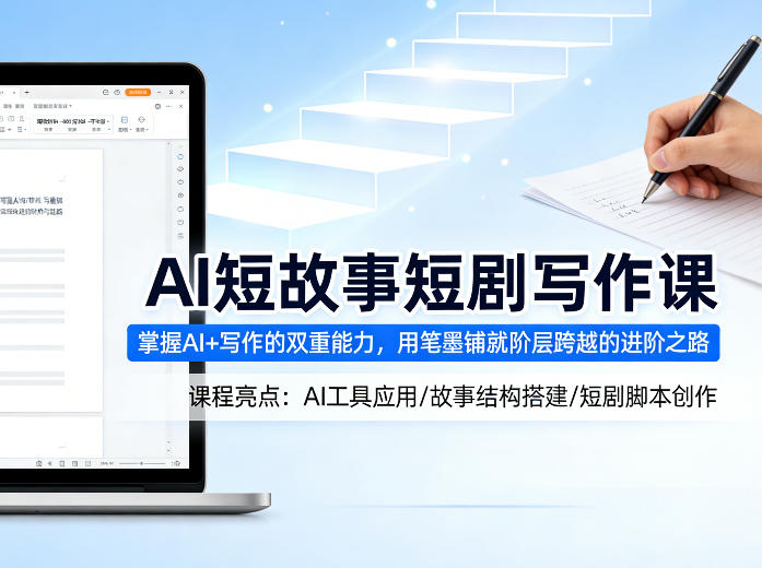 AI短故事短剧写作课，掌握AI+写作的双重能力，用笔墨铺就阶层跨越的进阶之路-巅峰研习社