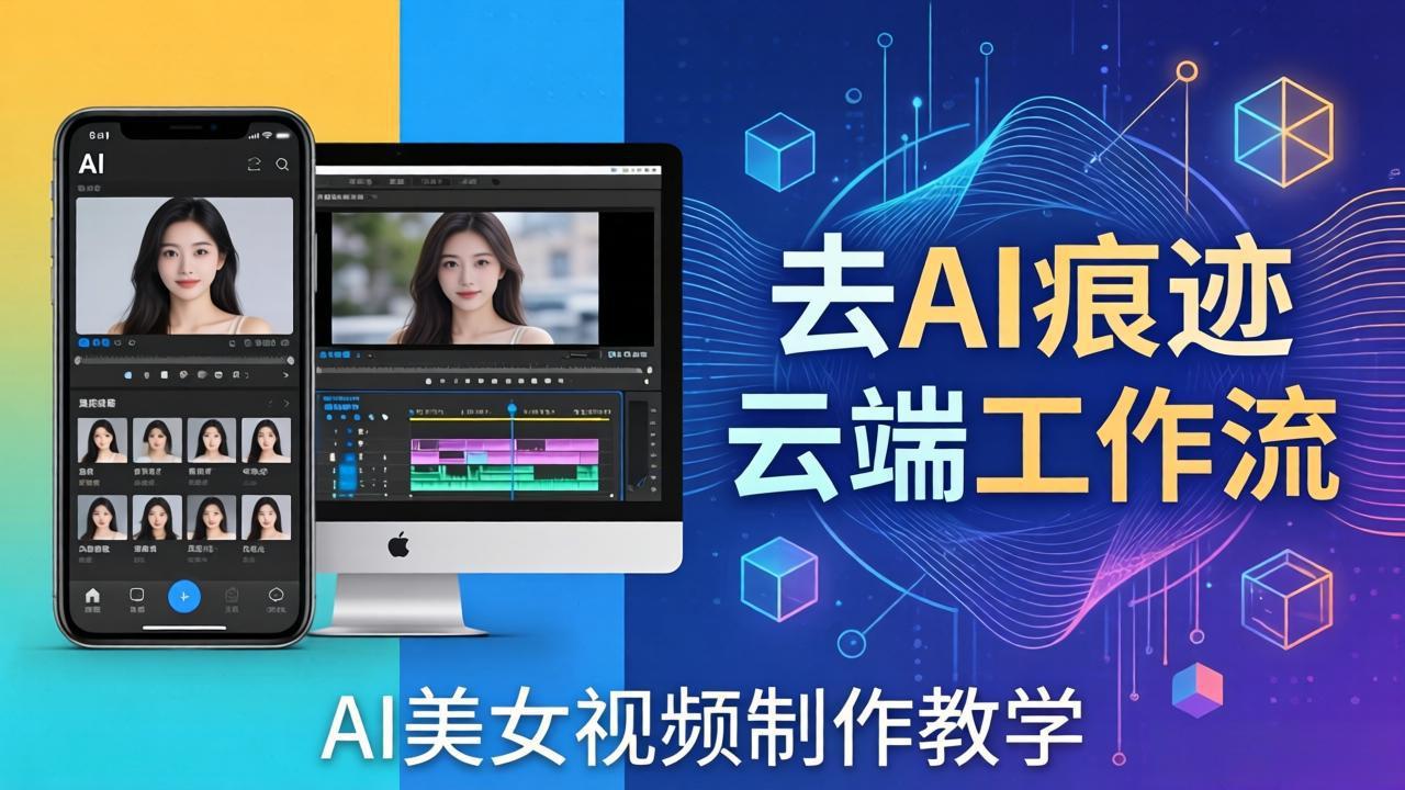 AI美女视频制作教学：去AI痕迹，云端工作流出图，手机电脑均可，不需要配置-巅峰研习社