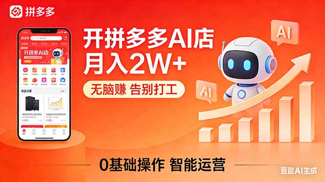 开一家拼多多AI店,月入2W+,无脑赚,告别打工,附SOP手册-巅峰研习社