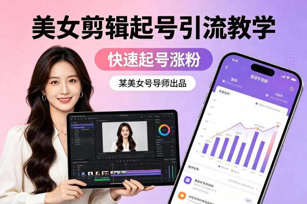 某美女号导师出品：美女剪辑起号引流教学，快速起号涨粉-巅峰研习社