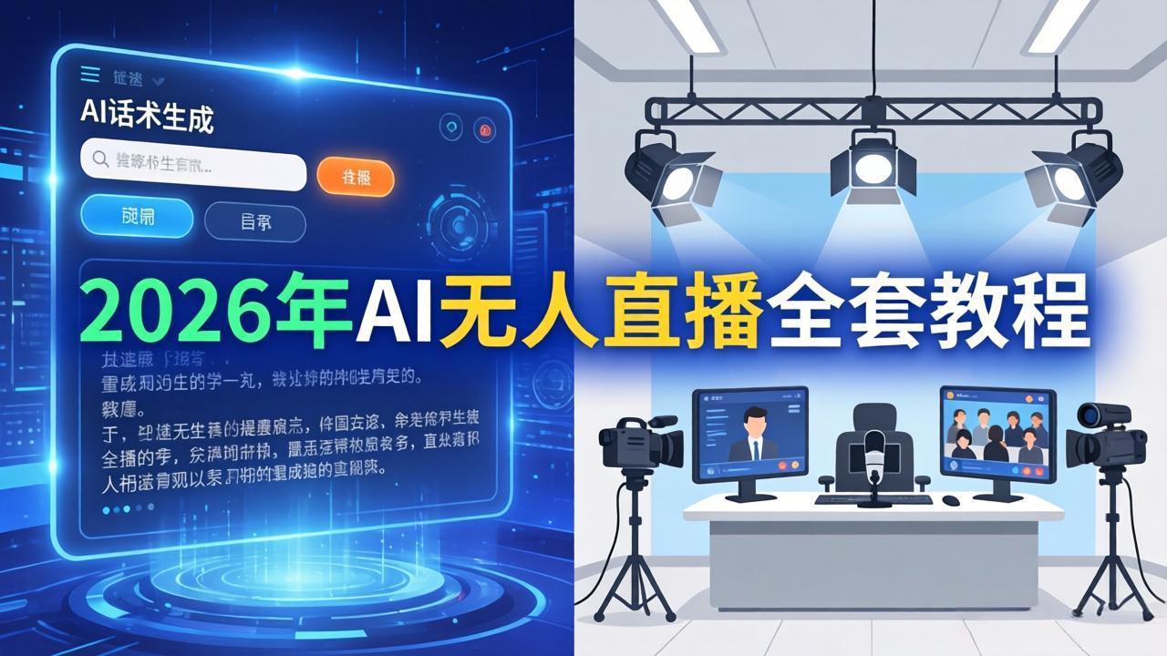 2026年AI无人直播全套教程：OBS安装+软件配置+直播间搭建+话术生成+一键开播实操-巅峰研习社