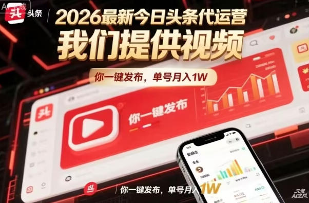 今日头条躺賺模式，你9我1，操作简单，一键发布，单机日入数百，长期合作【揭秘】-巅峰研习社