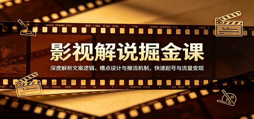影视解说掘金课:深度解析文案逻辑、槽点设计与推流机制,快速起号与流量变现-巅峰研习社