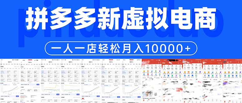 拼多多虚拟电商一人一店轻松月入10000+-巅峰研习社