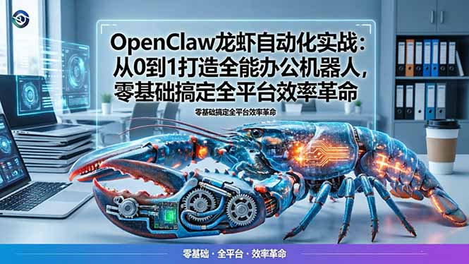 OpenClaw龙虾自动化实战：从0到1打造全能办公机器人，零基础搞定全平台效率革命-巅峰研习社