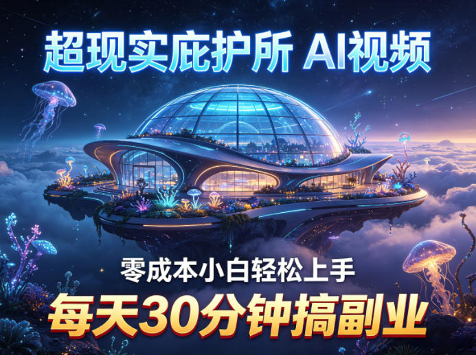 超现实庇护所AI视频项目拆解,零成本小白轻松上手,每天30分钟搞副业-巅峰研习社