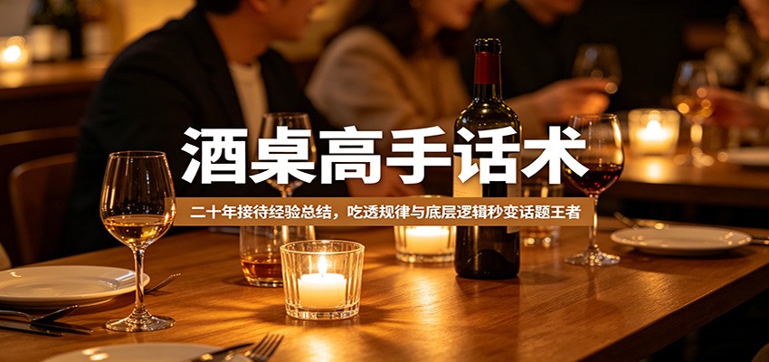 酒桌高手话术:二十年接待经验总结,吃透规律与底层逻辑秒变话题王者-巅峰研习社