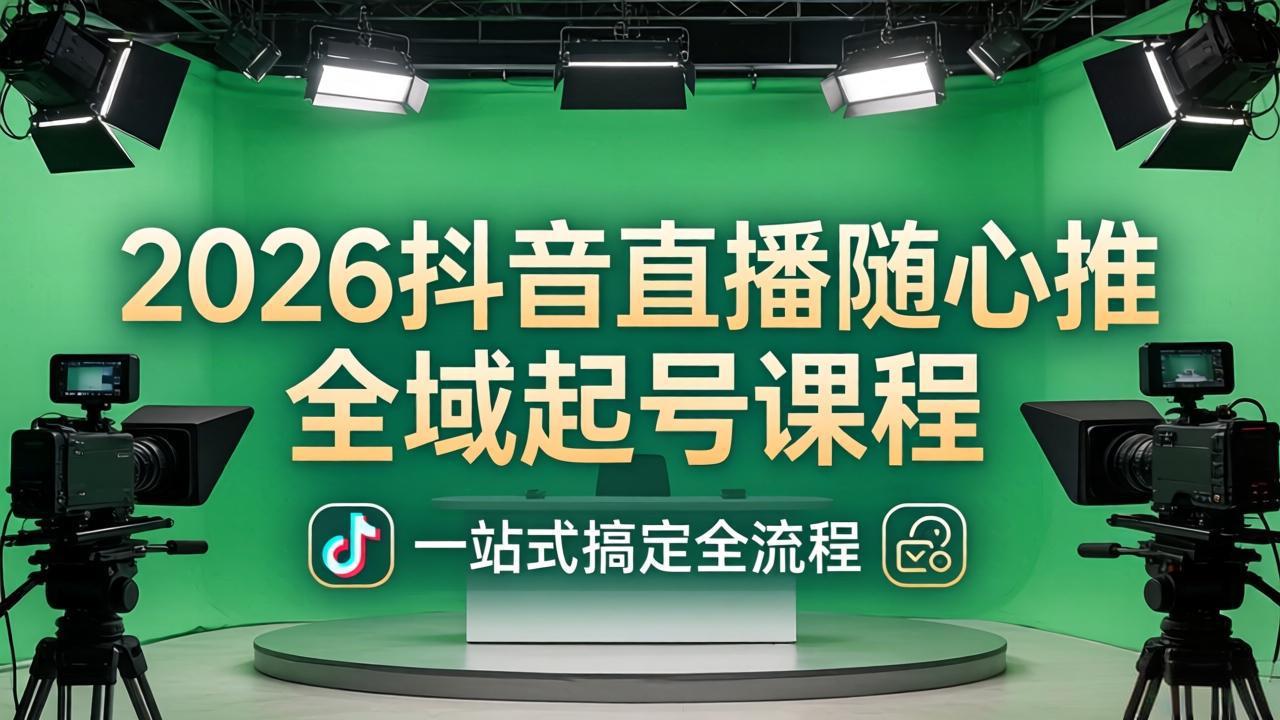 2026抖音直播随心推全域起号课程：一站式搞定直播起号、稳号、放量全流程(更新4月-巅峰研习社