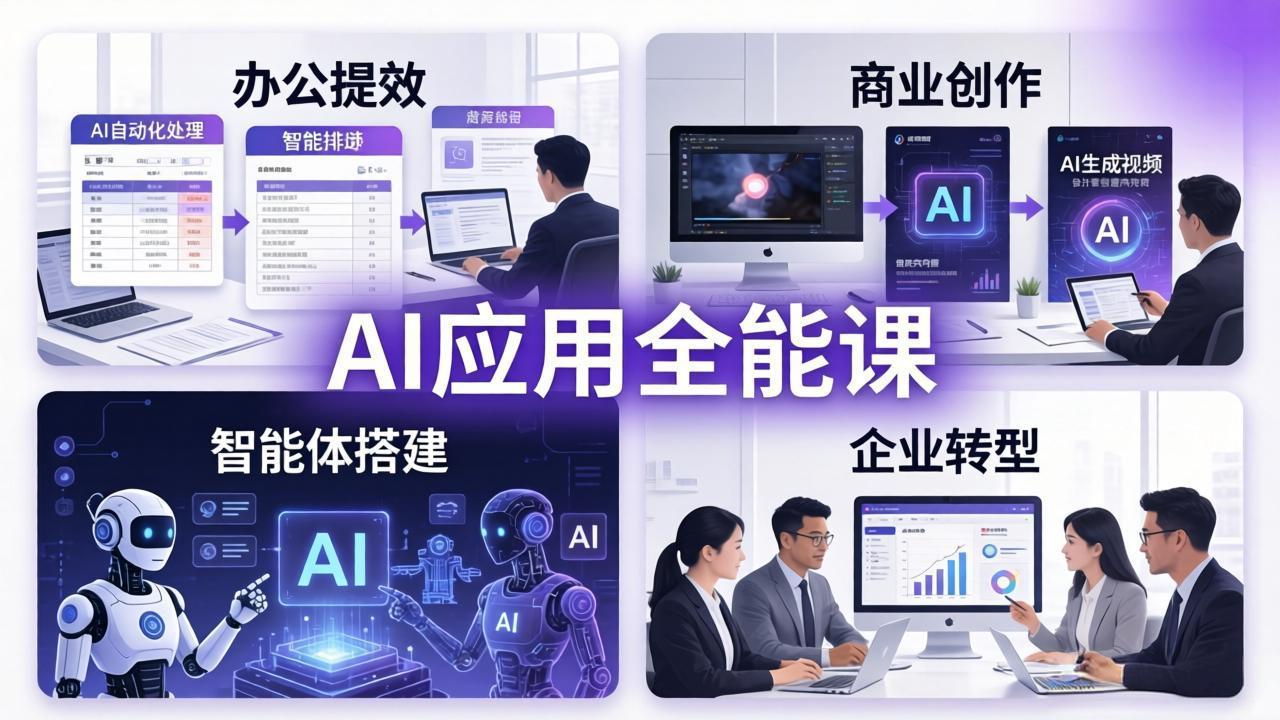 AIGC 应用师全能课-更新：办公提效、商业创作、智能体搭建、企业转型，一站式学会AI应用-巅峰研习社