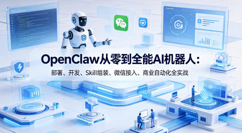OpenClaw从零到全能AI机器人：部署、开发、Skill组装、微信接入、商业自动化全实战-巅峰研习社