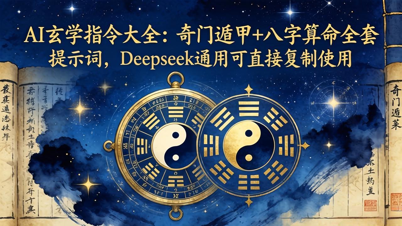 AI玄学指令大全：奇门遁甲+八字算命全套提示词，Deepseek通用可直接复制使用-巅峰研习社