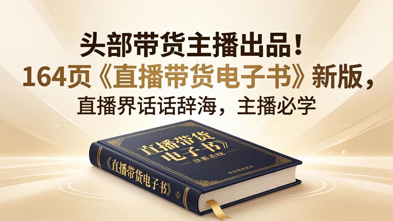 头部带货主播出品！164页《直播带货电子书》新版，直播界话术辞海，主播必学-巅峰研习社