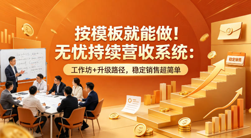 按模板就能做！无忧持续营收系统：工作坊+升级路径，稳定销售超简单【原创双语字幕】-巅峰研习社