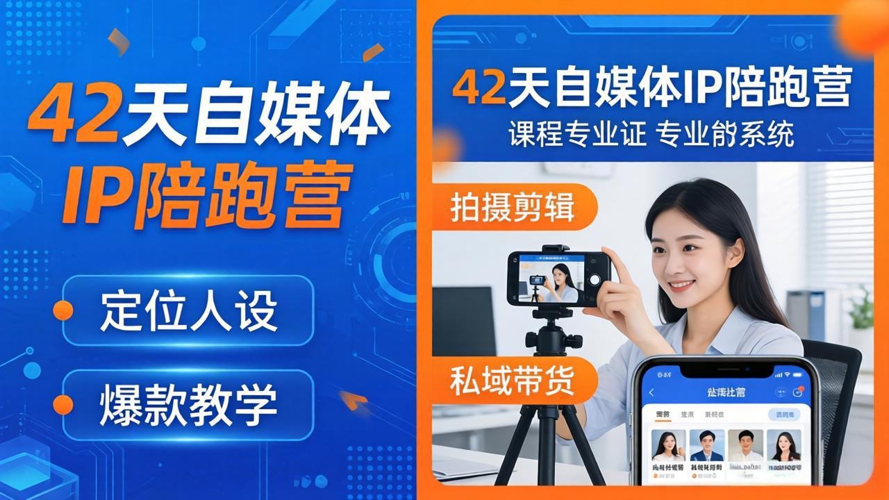 42天自媒体IP陪跑营-26年4月19更新：定位人设爆款全教学，拍摄剪辑私域带货一站式落地-巅峰研习社