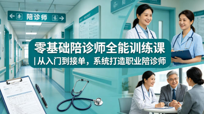 零基础陪诊师全能训练课｜从入门到接单，系统打造职业陪诊师-巅峰研习社
