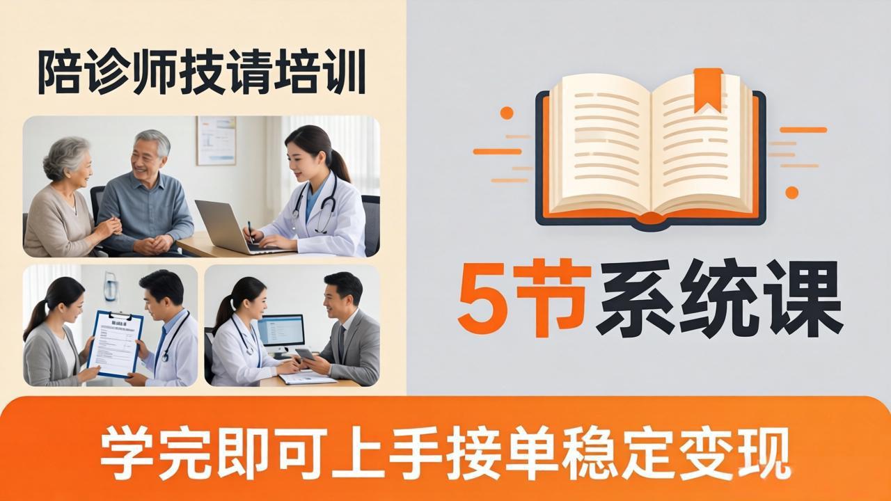想做陪诊师不知从何下手？5节系统课教你掌握核心技能，学完即可上手接单稳定变现-巅峰研习社