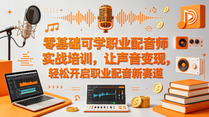 零基础可学职业配音师实战培训，让声音变现，轻松开启职业配音新赛道-巅峰研习社