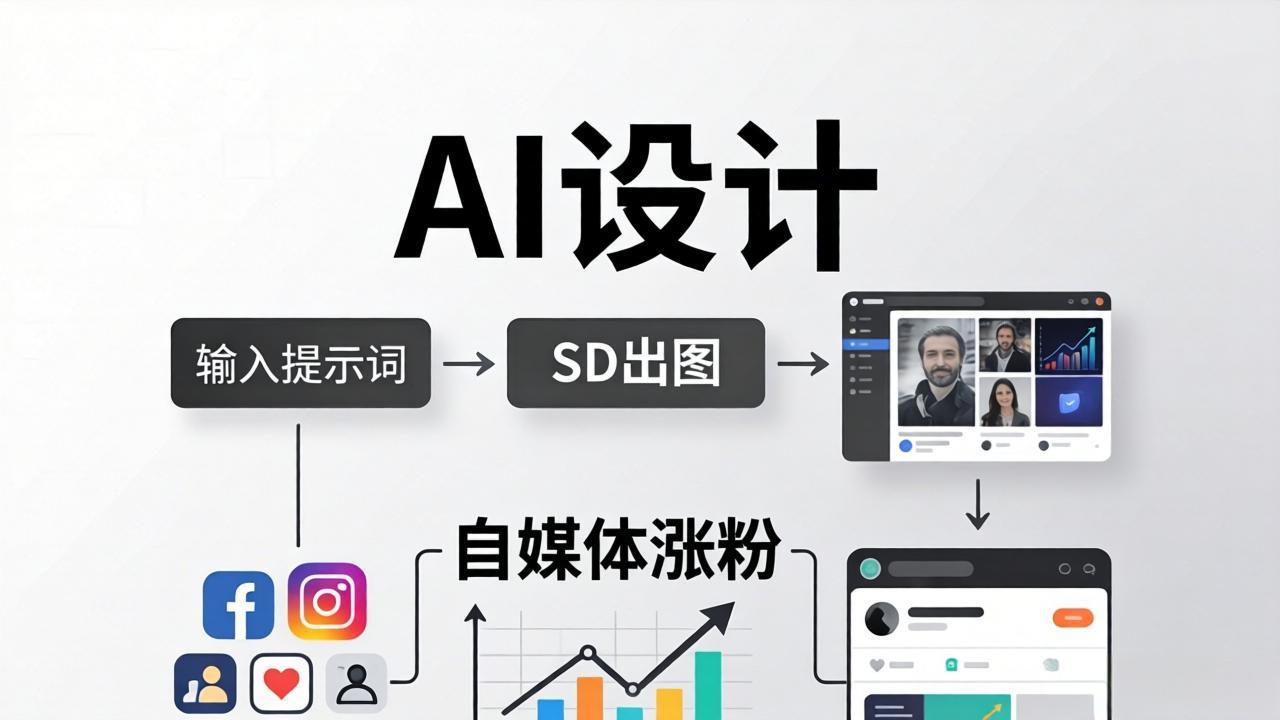 人人都是AI设计师：SD出图+自媒体涨粉一站教学，告别图文素材焦虑，AI设计让你轻松避开内卷-巅峰研习社
