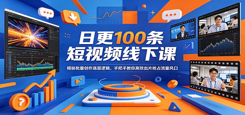 日更100条短视频线下课：揭秘批量创作底层逻辑，手把手教你高效出片抢占流量风口-巅峰研习社