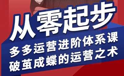 拼多多运营进阶系统课，从零起步，多多运营进阶体系课，破茧成蝶的运营之术(更新26年4月)-巅峰研习社