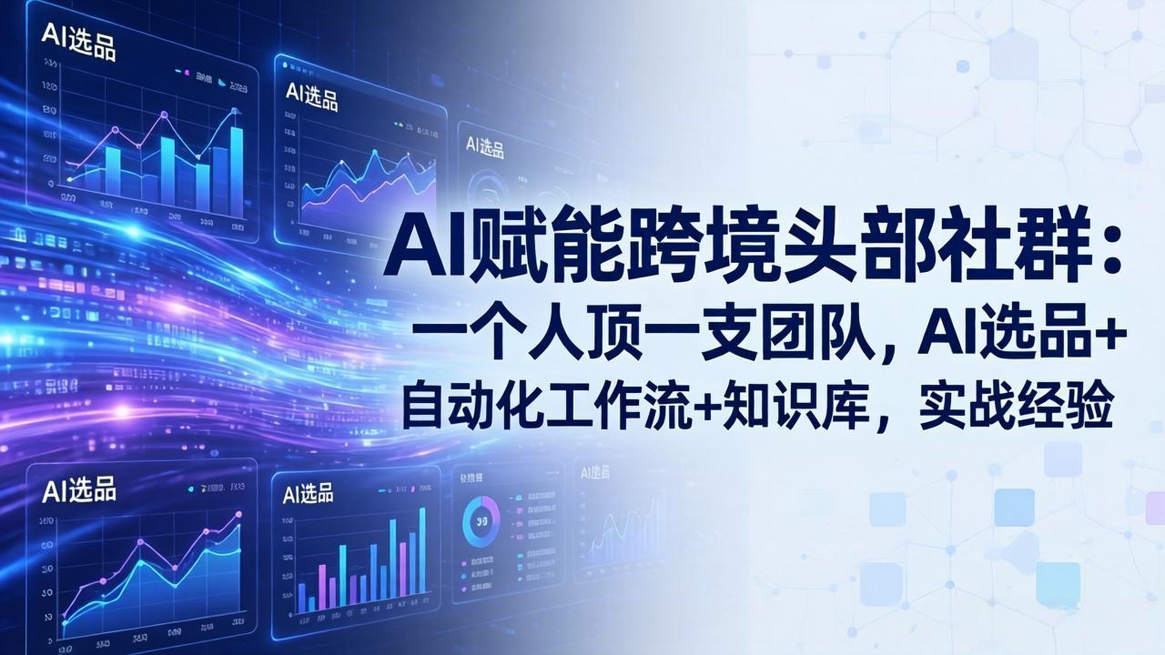 AI赋能跨境头部社群-更新4月23：一个人顶一支团队，AI选品+自动化工作流+知识库，实战经验-巅峰研习社