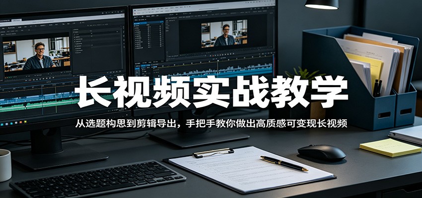 长视频实战教学，从选题构思到剪辑导出，手把手教你做出高质感可变现长视频-巅峰研习社