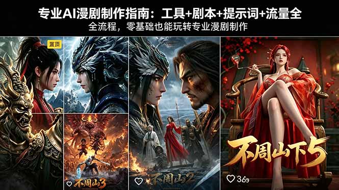 专业AI漫剧制作指南：工具+剧本+提示词+流量全流程，零基础也能玩转专业漫剧制作-巅峰研习社